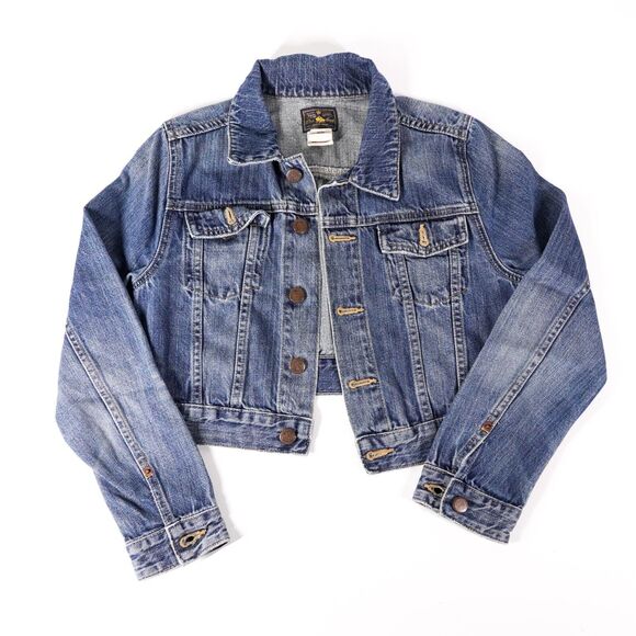 Ralph Lauren Polo Goods Denim Cotton Jean Jacket Coat Youth Unisex Size 12 Blue